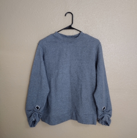 Zara Collection Gray Tie Ring Sleeves Sweatshirt - Picture 2 of 5